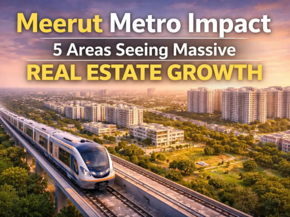 Meerut Metro impact on real estate showing modern apartments and rapid urban development