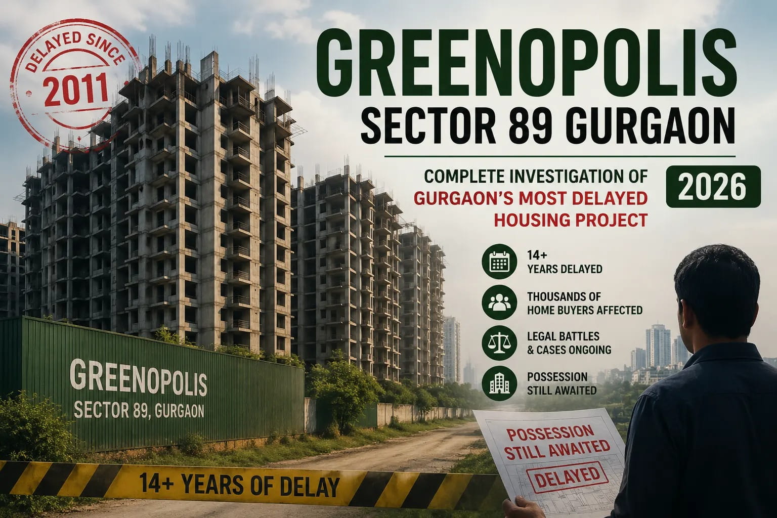 Greenopolis Sector 89 Gurgaon under-construction towers delayed since 2011 with possession still awaited in 2026
